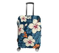 VFMKT Housse de bagage de voyage à motif floral hawaïen, élastique, lavable, anti-poussière, anti-rayures, convient aux bagages de 48 à 81 cm, Style :, M
