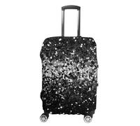 VFMKT Housse de bagage de voyage à paillettes noires et blanches, élastique, lavable, anti-poussière, anti-rayures, convient aux bagages de 48,3 à 81,3 cm, Style :, XL