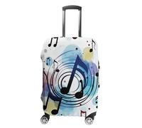 VFMKT Housse de bagage de voyage à pois avec notes de musique, élastique, lavable, anti-poussière, anti-rayures, convient aux bagages de 48 à 81 cm, Style :, XL