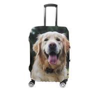 VFMKT Housse de bagage de voyage amusante Golden Retriever, élastique, lavable, anti-poussière, anti-rayures, convient aux bagages de 48 à 81 cm, Style :, S