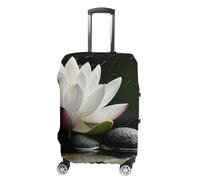 VFMKT Housse de bagage de voyage avec fleurs et pierres zen noires - Housse élastique lavable - Anti-poussière - Anti-rayures - Convient aux bagages de 48 à 81 cm, Style :, M