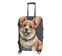 VFMKT Housse de bagage de voyage avec illustration de chien Corgi mignon, élastique, lavable, anti-poussière, anti-rayures, convient aux bagages de 48,3 à 81,3 cm, Style :, L
