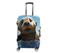 VFMKT Housse de bagage de voyage avec imprimé loutre de mer, élastique, lavable, anti-poussière, anti-rayures, convient aux bagages de 48 à 81 cm, Style :, L