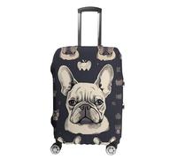 VFMKT Housse de bagage de voyage avec inscription « I Love French Bulldog » - Élastique - Lavable - Anti-poussière - Anti-rayures - Convient aux bagages de 48 à 81 cm, Style :, M