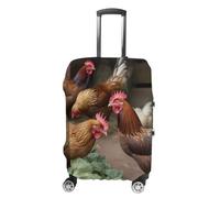 VFMKT Housse de bagage de voyage avec motif poules de ferme - Housse élastique lavable - Anti-poussière - Anti-rayures - Convient aux bagages de 48 à 81 cm, Style :, L