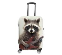 VFMKT Housse de bagage de voyage drôle de raton laveur, élastique, lavable, anti-poussière, anti-rayures, convient aux bagages de 48 à 81 cm, Style :, S