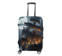 VFMKT Housse de bagage de voyage en forme de voilier pirate - Élastique - Lavable - Anti-poussière - Anti-rayures - Convient aux bagages de 48 à 81 cm, Style :, S