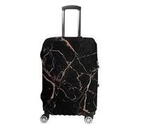 VFMKT Housse de bagage de voyage en marbre noir et doré, élastique, lavable, anti-poussière, anti-rayures, convient aux bagages de 48,3 à 81,3 cm, Style :, M
