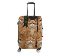 VFMKT Housse de bagage de voyage motif chats oranges - Housse élastique lavable - Anti-poussière - Anti-rayures - Convient aux bagages de 48 à 81 cm, Style :, S