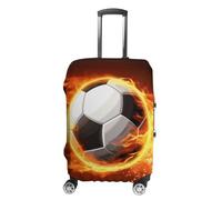 VFMKT Housse de bagage de voyage motif flammes de football - Housse élastique lavable - Anti-poussière - Anti-rayures - Convient aux bagages de 48 à 81 cm, Style :, XL