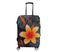 VFMKT Housse de bagage de voyage motif fleurs tropicales hawaïennes, élastique, lavable, anti-poussière, anti-rayures, convient aux bagages de 48 à 81 cm, Style :, S