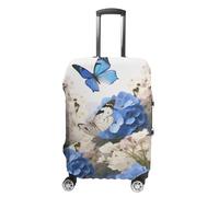 VFMKT Housse de bagage de voyage motif hortensias, marguerites, papillons, élastique, lavable, anti-poussière, anti-rayures, convient aux bagages de 48 à 81 cm, Style :, S