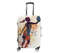 VFMKT Housse de bagage de voyage pour femme avec motif de basket-ball, élastique, lavable, anti-poussière, anti-rayures, convient aux bagages de 48,3 à 81,3 cm, Style :, L