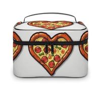 VFMKT I Love Pizza Heart Trousse de maquillage portable de voyage avec fermeture éclair Organiseur de maquillage pour femmes Dames, I Love Pizza Heart, 25 x 18 x 15 cm, I Love Pizza Heart, 25x18x15cm