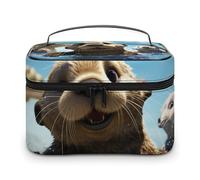 VFMKT Jolie trousse de maquillage portable avec imprimé loutre de mer, fermeture éclair, trousse de toilette pour femme, joli imprimé loutre de mer, 25 x 18 x 15 cm, Joli imprimé loutre de mer,