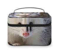 VFMKT Opossum Trousse de maquillage portable de voyage avec fermeture éclair pour femme Opossum dans la neige, 25 x 18 x 15 cm, Opossum in Snow, 25x18x15cm