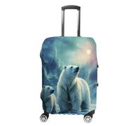 VFMKT Polar Bears Northern Lights Housse de bagage de voyage élastique lavable anti-poussière anti-rayures Convient aux bagages de 48,3 à 81,3 cm, Style :, M