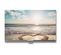 VFMKT Porte-cartes de visite fin en métal portable en forme de cœur pour homme et femme, Style :, Taille unique