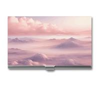 VFMKT Porte-cartes de visite fin en métal - Portable - Porte-cartes de visite - Porte-cartes avec nuages - Portefeuille pour homme et femme, Style :, Taille unique