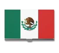 VFMKT Porte-cartes de visite fin en métal portable pour cartes de visite avec drapeau du Mexique - Portefeuille pour homme et femme - Style de voyage - Taille unique, Style :, Taille unique