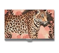 VFMKT Porte-cartes de visite fin en métal portable pour cartes de visite avec motif léopard rayé pour homme et femme, style voyage, taille unique, Style :, Taille unique