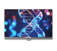 VFMKT Porte-cartes de visite fin en métal portable pour cartes de visite DNA Genetic Helix - Portefeuille pour homme et femme - Style de voyage - Taille unique, Style :, Taille unique
