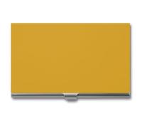 VFMKT Porte-cartes de visite fin en métal - Portable - Pour cartes de visite - Jaune naturel - Pour homme et femme - Style - Taille unique, Style :, Taille unique