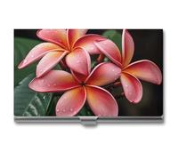 VFMKT Porte-cartes de visite fin en métal - Portable - Pour cartes de visite - Motif fleurs tropicales - Pour homme et femme - Style - Taille unique, Style :, Taille unique
