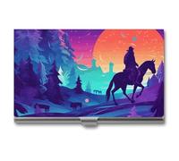 VFMKT Porte-cartes de visite fin en métal portable pour cartes de visite, porte-cartes de visite, couleur silhouette, portefeuille pour homme et femme, bureau voyage