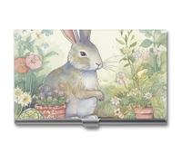 VFMKT Porte-cartes de visite fin en métal portable pour cartes de visite, porte-cartes de visite, portefeuille de jardin en forme de lapin pour homme et femme, Style :, Taille unique
