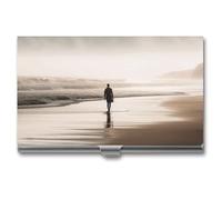 VFMKT Porte-cartes de visite fin en métal portable pour cartes de visite - Porte-cartes seul à la plage - Pour homme et femme - Style de voyage - Taille unique, Style :, Taille unique