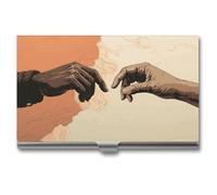 VFMKT Porte-cartes de visite fin en métal - Porte-cartes de visite - Avec deux mains étirées - Pour homme et femme - Style de voyage - Taille unique, Style :, Taille unique