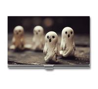 VFMKT Porte-cartes de visite fin en métal - Porte-cartes de visite - Blanc - Pour homme et femme - Pour le bureau et les voyages, Style :, Taille unique