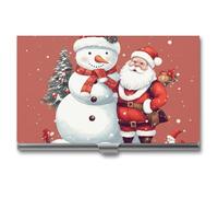VFMKT Porte-cartes de visite fin en métal - Porte-cartes de visite - Père Noël - Bonhomme de neige - Portefeuille pour homme et femme - Style de voyage - Taille unique, Style :, Taille unique