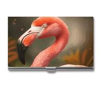 VFMKT Porte-cartes de visite fin en métal - Porte-cartes de visite portable - Motif flamant rose - Pour homme et femme - Style de voyage - Taille unique, Style :, Taille unique