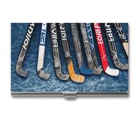 VFMKT Porte-cartes de visite fin en métal - Porte-cartes de visite portable - Porte-cartes de visite - Porte-cartes de hockey sur glace - Portefeuille pour homme et femme - Pour le bureau et les