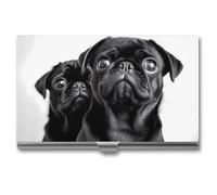 VFMKT Porte-cartes de visite fin en métal - Porte-cartes de visite - Porte-cartes de visite mignon - Noir - Pour homme et femme - Style de voyage - Taille unique, Style :, Taille unique