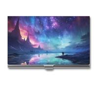 VFMKT Porte-cartes de visite fin en métal - Porte-cartes de visite - Porte-cartes de visite - Porte-cartes aurores boréales - Portefeuille pour homme et femme, Style :, Taille unique