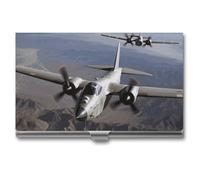 VFMKT Porte-cartes de visite fin en métal - Porte-cartes de visite - Porte-cartes de visite - Porte-cartes de visite - Portefeuille d'avion de l'armée américaine pour homme et femme - Style de voyage