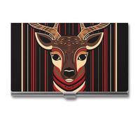 VFMKT Porte-cartes de visite fin en métal - Porte-cartes de visite - Porte-cartes de visite rouge et marron - Portefeuille pour homme et femme - Pour le bureau et les voyages, Style :, Taille unique