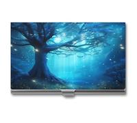 VFMKT Porte-cartes de visite fin en métal - Porte-cartes de visite - Porte-cartes mystique - Bleu nature - Pour homme et femme, Style :, Taille unique