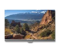 VFMKT Porte-cartes de visite fin en métal - Porte-cartes de visite - Portefeuille Pikes Peak Colorado pour homme et femme, Style :, Taille unique