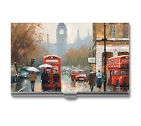 VFMKT Porte-cartes de visite fin en métal pour cartes de visite et de visite avec impression de Londres pour homme et femme, Style :, Taille unique