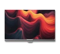 VFMKT Porte-cartes de visite fin en métal pour cartes de visite, porte-cartes de visite, fond foncé, portefeuille pour homme et femme