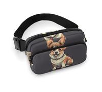 VFMKT Sac banane avec illustration de chien Corgi mignon pour homme et femme Sac banane réglable pour voyage, sport, randonnée, 20 x 13 cm, style, 20 x 13 cm, Style :, 20x13cm