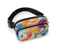 VFMKT Sac banane avec lignes de dessin animé pour homme et femme, sac banane réglable pour voyage, sport, randonnée, 20 x 13 cm, style 20 x 13 cm, Style :, 20x13cm