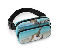 VFMKT Sac banane « Guitar on The Beach » pour homme et femme - Sac banane réglable pour voyage, sport, randonnée - 20 x 13 cm - Style - 20 x 13 cm, Style :, 20x13cm