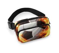 VFMKT Sac banane réglable pour homme et femme - Motif flamme de football - Pour voyage, sport, randonnée - 20 x 13 cm - Style - 20 x 13 cm, Style :, 20x13cm