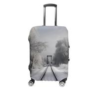 VFMKT Snowy Train Tracks Housse de bagage de voyage élastique lavable anti-poussière anti-rayures Convient aux bagages de 48,3 à 81,3 cm, Style :, S