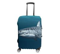 VFMKT Superbe housse de bagage de voyage motif requin blanc, élastique, lavable, anti-poussière, anti-rayures, convient aux bagages de 48 à 81 cm, Style :, L